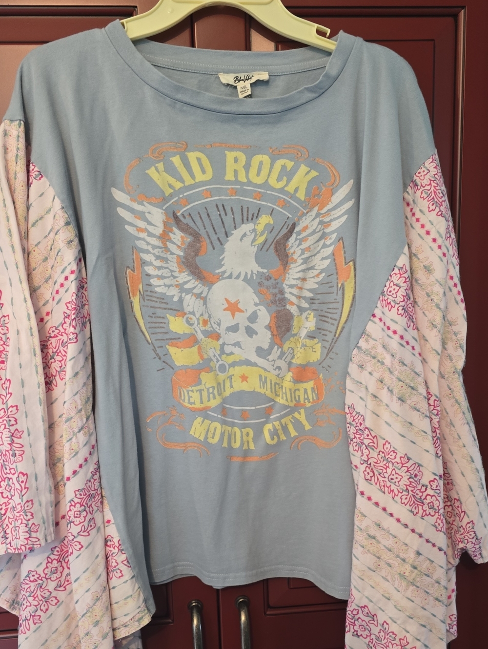 Light Blue Graphic Long Sleeve Top Kid Rock